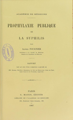 Prophylaxie publique de la syphilis