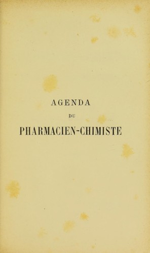 Agenda du pharmacien-chimiste