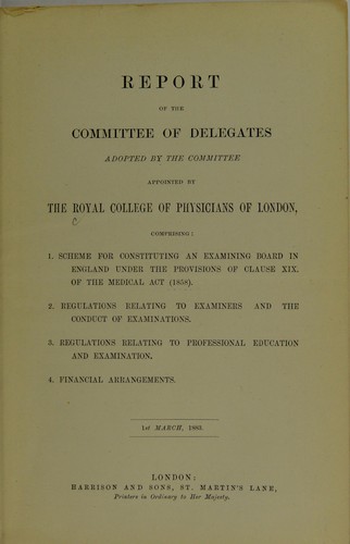 Report of the committee of delegates
