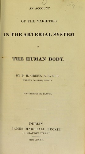 An account of the varieties in the arterial system of the human body