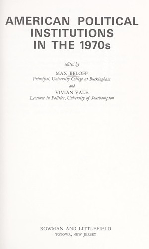 American political institutions in the 1970s