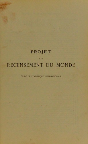 Projet d'un recensement du monde