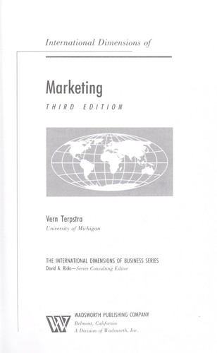 International dimensions of marketing