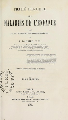 Trait©♭ pratique des maladies de l'enfance
