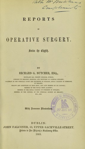 Reports in operative surgery
