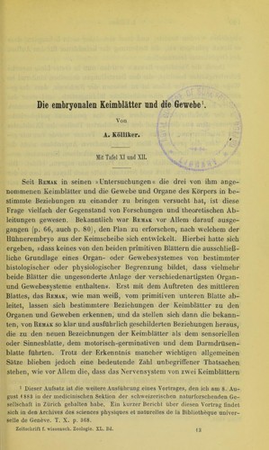 Die embryonalen Keimbl©Þtter und die Gewebe