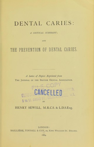 Dental caries, a critical summary