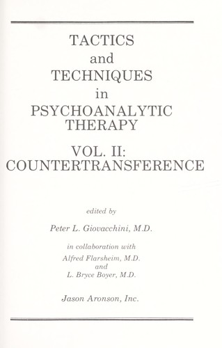 Tactics and techniques in psychoanalytic therapy