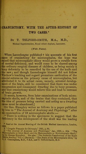 Craniectomy with the after-history of two cases