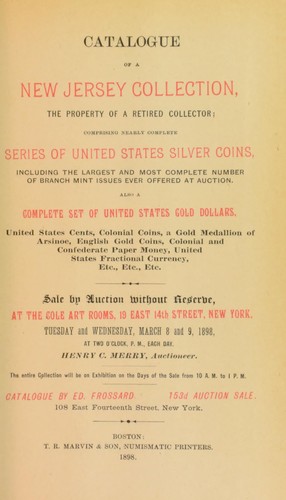 Catalogue of a New Jersey collection ...