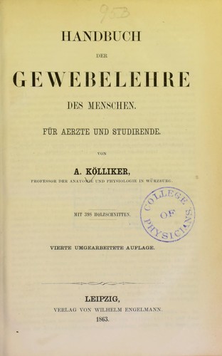 Handbuch der Gewebelehre des Menschen