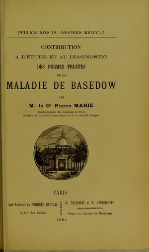 Contribution ©  l'©♭tude et au diagnostic des formes frustes de la maladie de Basedow