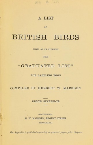 A list of British birds