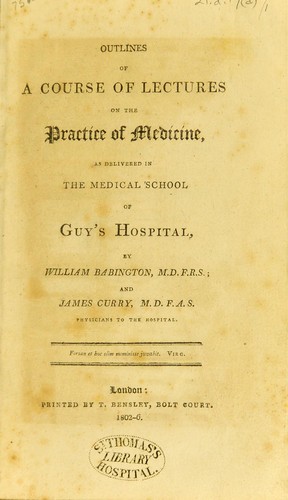 Outlines of a course of lectures on the practice of medicine