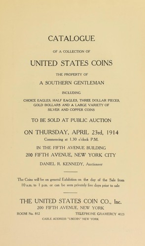 Catalogue of a collection of United States coins