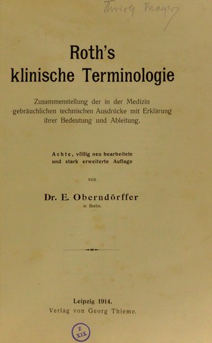 Roth's klinische Terminologie