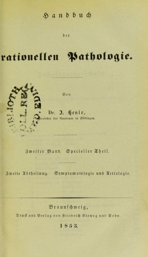 Handbuch der rationellen Pathologie