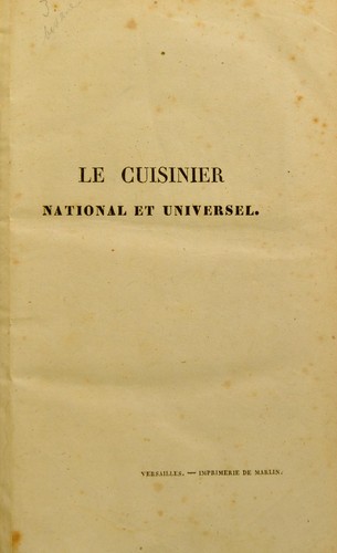 Le cuisinier national et universel