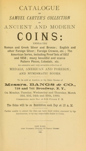 Catalogue of Samuel Carter's collection of ancient and modern coins ...