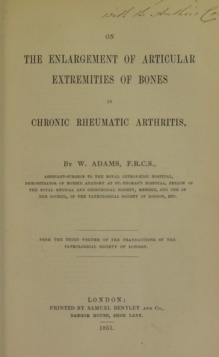 On the enlargement of articular extremities of bones in chronic rheumatic arthritis