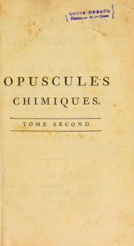 Opuscules chimiques