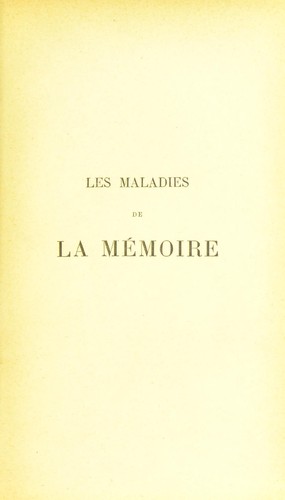 Les maladies de la m©♭moire