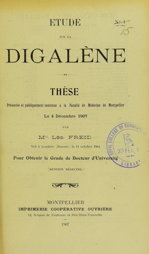 Étude sur la digalène