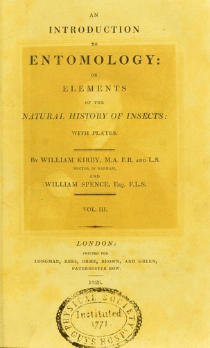 An introduction to entomology, or, Elements of the natural history of insects : with plates