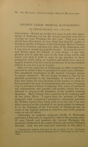 Ancient Gaelic medical manuscripts