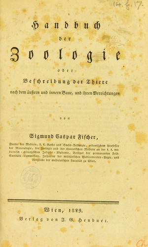 Handbuch der Zoologie, oder Beschreibung der Thiere nach dem ©Þussern und innern Baue, und ihren Berrichtungen