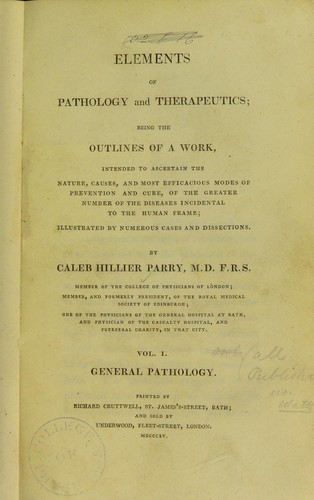Elements of pathology and therapeutics. Vol.1. General pathology
