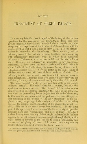 On the treatment of cleft palate