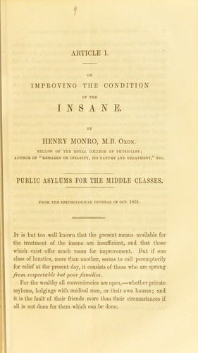 On improving the condition of the insane