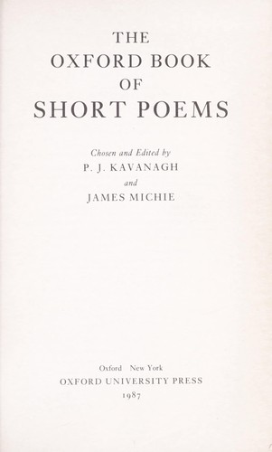 The Oxford book of short poems