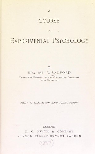 A course in experimental psychology
