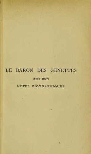 Le baron Des Genettes (1762-1837)