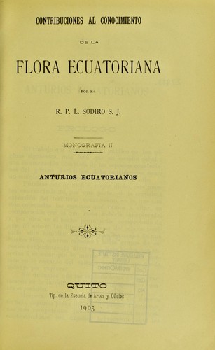 Contribuciones al conocimiento de la flora ecuatoriana