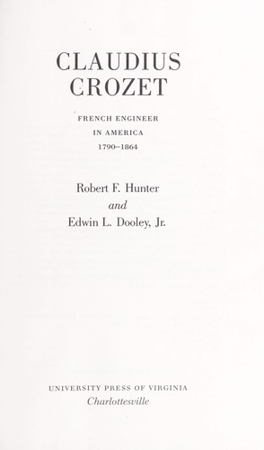 Claudius Crozet, French engineer in America, 1790-1864
