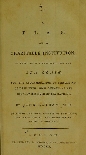 A plan of a charitable institution, intended to be established upon the sea coast