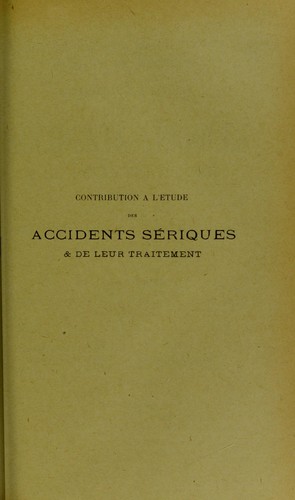 Contribution ©  l'©♭tude des accidents s©♭riques & de leur traitement