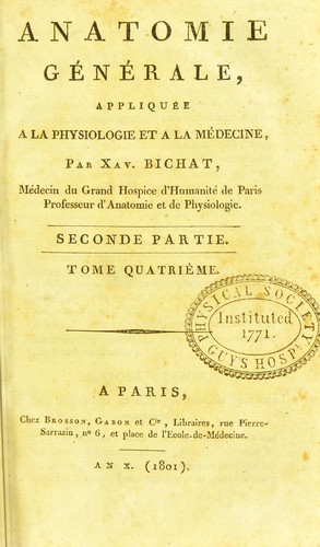 Anatomie g©♭n©♭rale, appliqu©♭e ©  la physiologie et ©  la m©♭decine