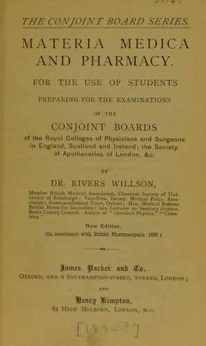 Materia medica and pharmacy
