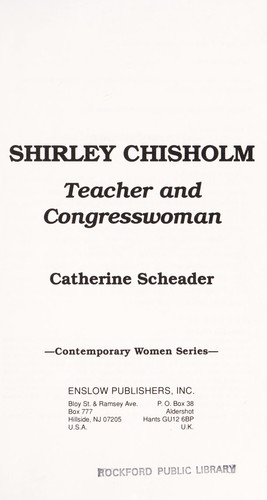 Shirley Chisholm, teacher and Congresswoman