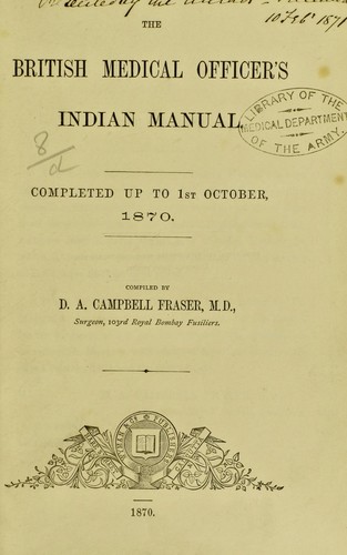 The British medical officer's Indian manual