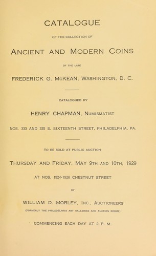 Collection of coins of the late Frederick G. McKean