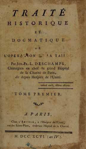 Trait©♭ historique et dogmatique de l'op©♭ration de la taille