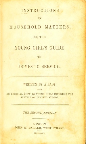 Instructions in household matters