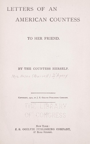 Letters of an American countess to her friend