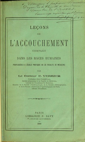 Le©ʹons sur l'accouchement compar©♭ dans les races humaines