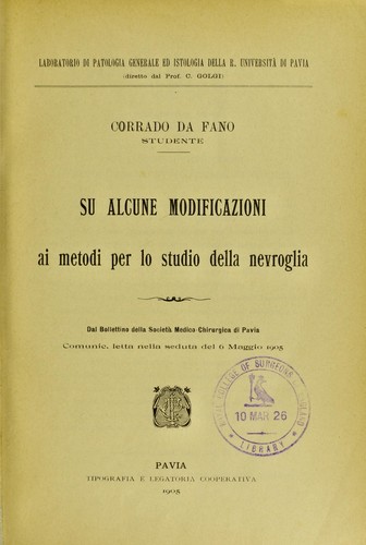 Su alcone modificazioni ai metodi per lo studio della nevroglia